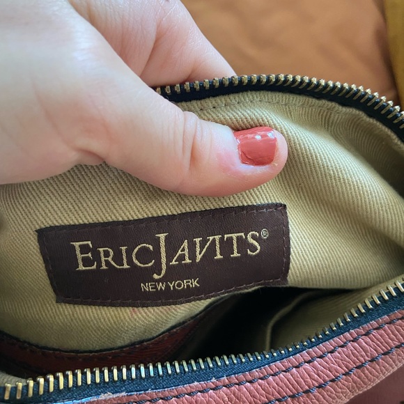 Eric Javits Brown Leather Shoulder Bag - Picture 3 of 9